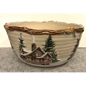 St Nicholas Square Snow Valley 10.5" x 5.5" Bowl  #3284